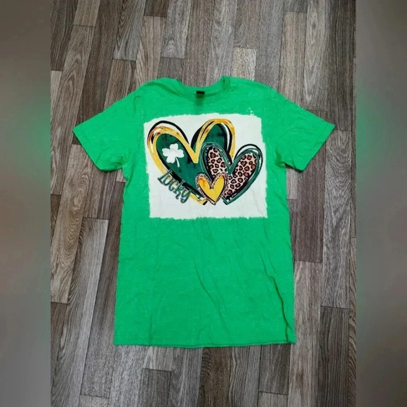 Ladies small bleached tee shirt st Patrick's day - Picture 1 of 2